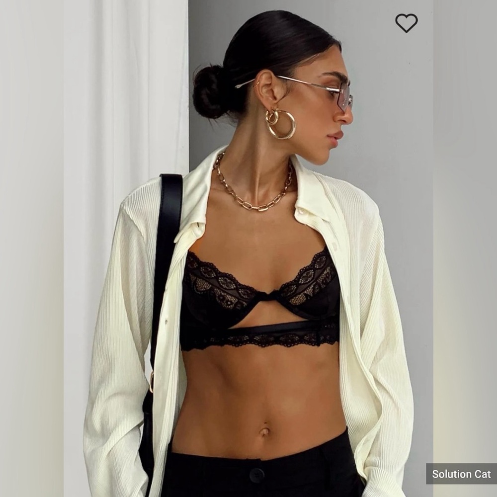 Princess Polly Skylar Black Lace Bralette